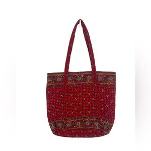 Vintage Vera Bradley Large Tote Bag Provincial Red